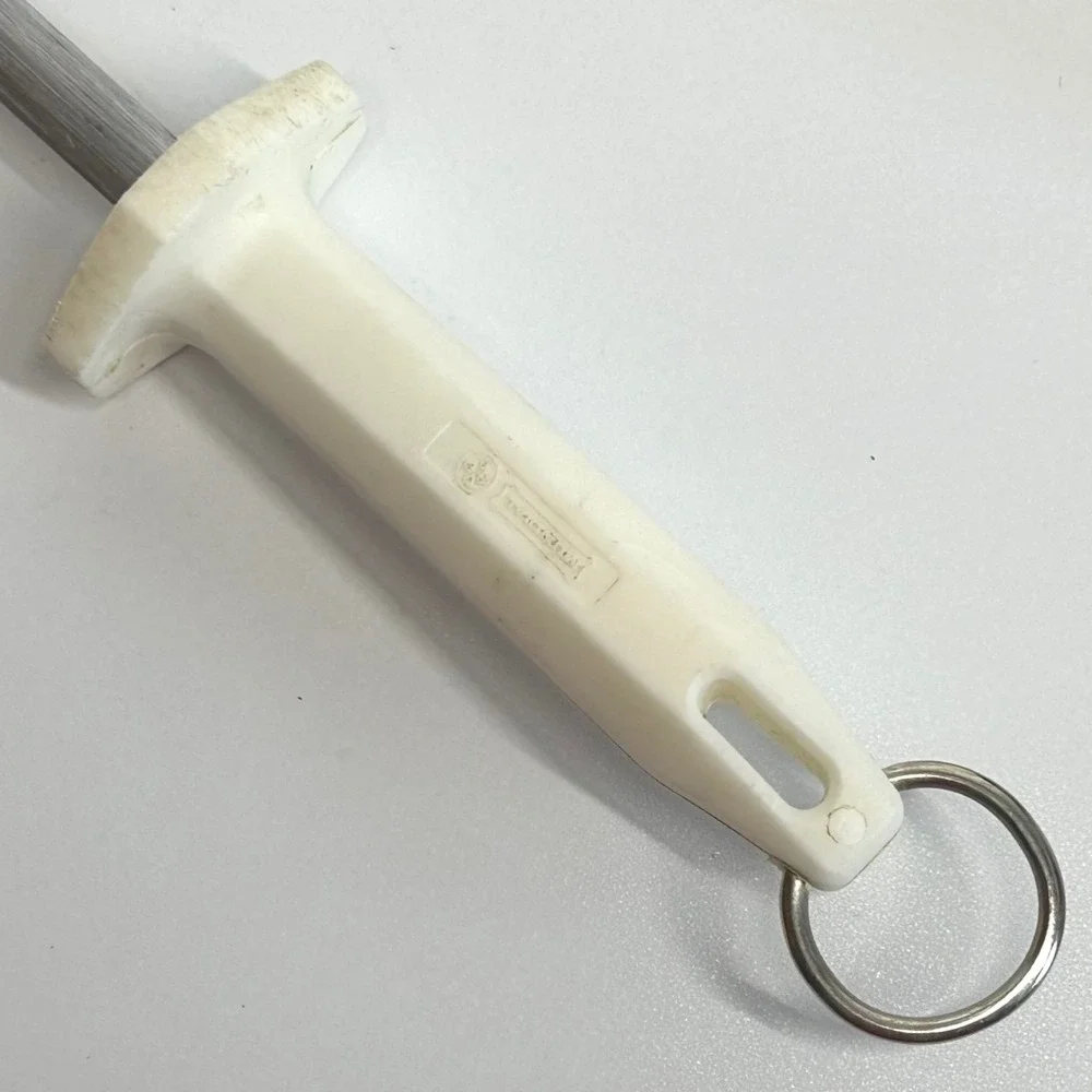 Mundial Sharpening Steel Honing Rod 12 Inch White Handle Professional Kitchen